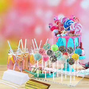 Birthday Party Display Decor Donut Lollipop Sticks Acrylic Candy Stands Ice Cream Holders