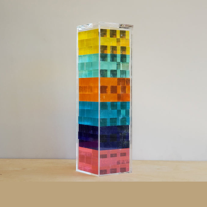 New Arrival Modern Acrylic Lucite Tumble Tower Stacking Game Sculpture Decoration