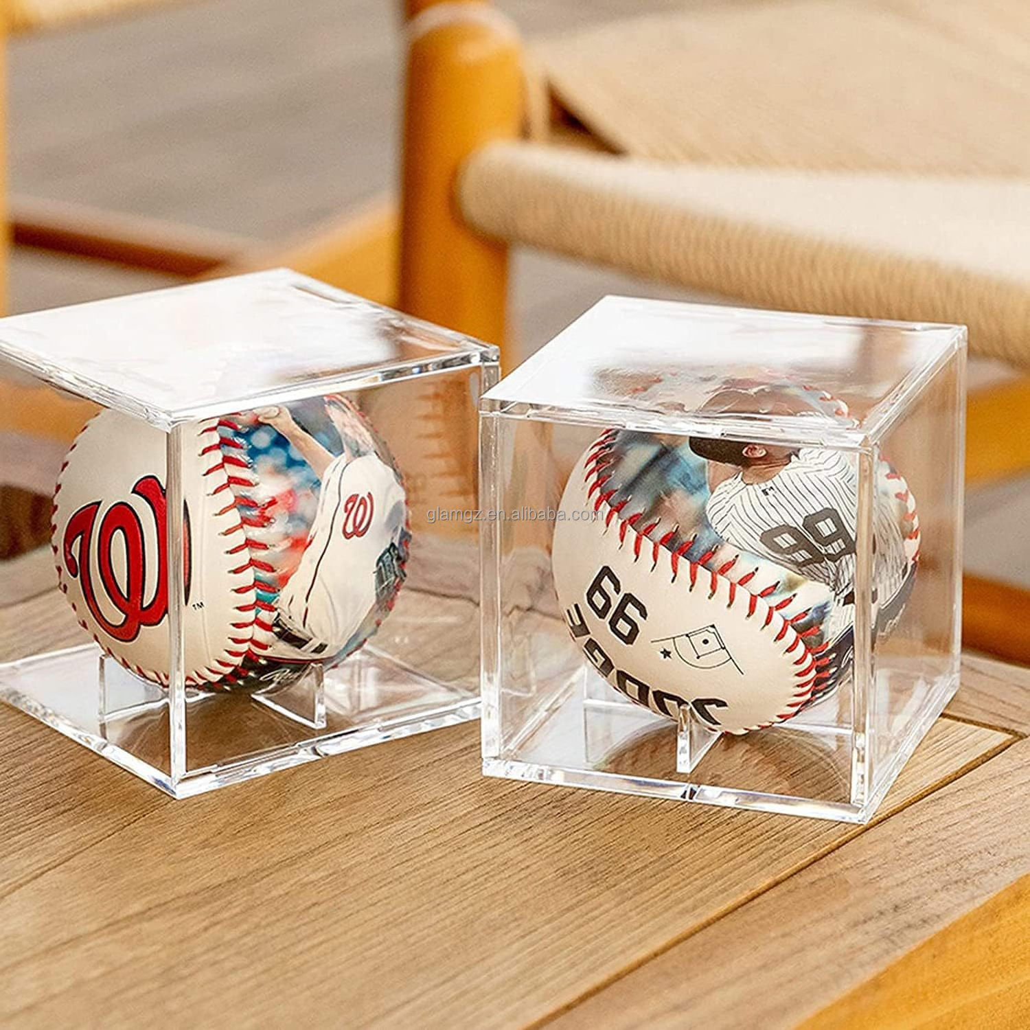 Transparent Display  for Official Size 8cm Acrylic Baseball Box