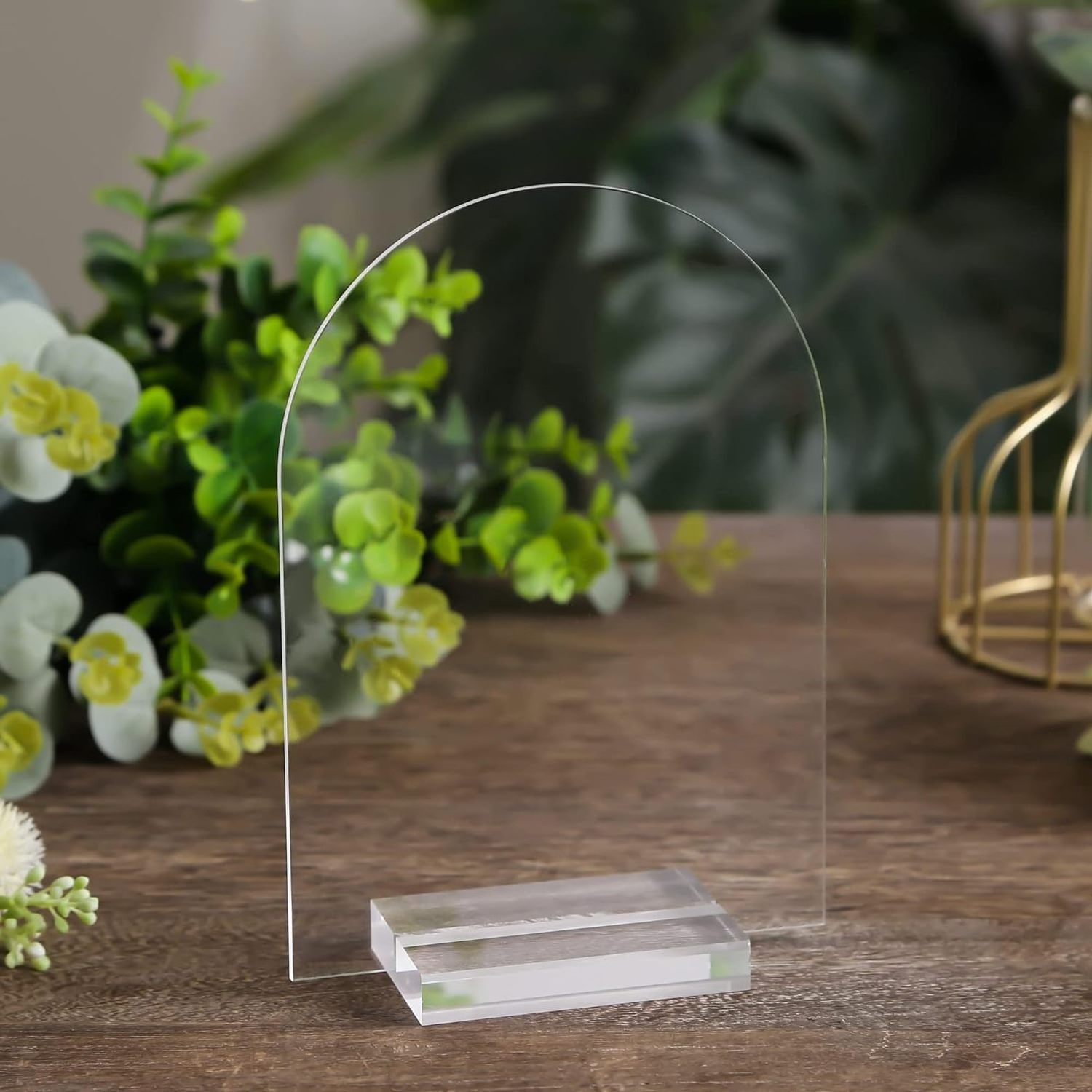 Customized Lucite Wedding Table Number Sign Holder Clear Acrylic Stand