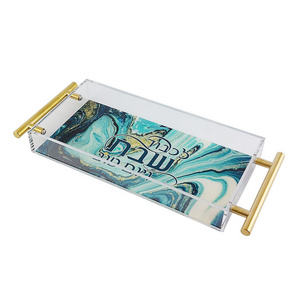 Custom Decorative Serving Food Lucite Trays Arabic Acrylic Ramadan Tray