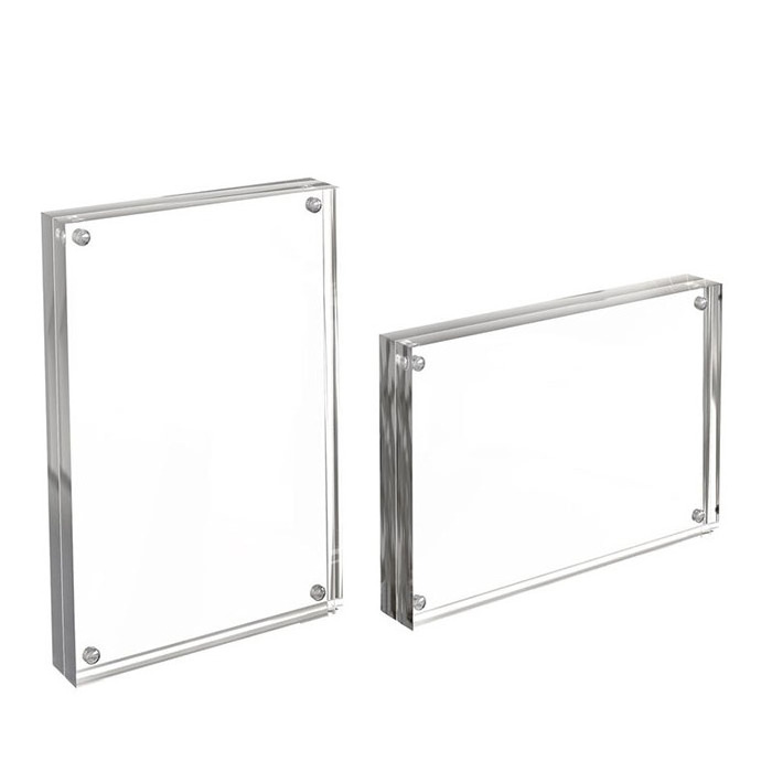 Acrylic Photo Frame Free Standing Magnetic Closure 4x6 Double Sided Acrylic Frame Display