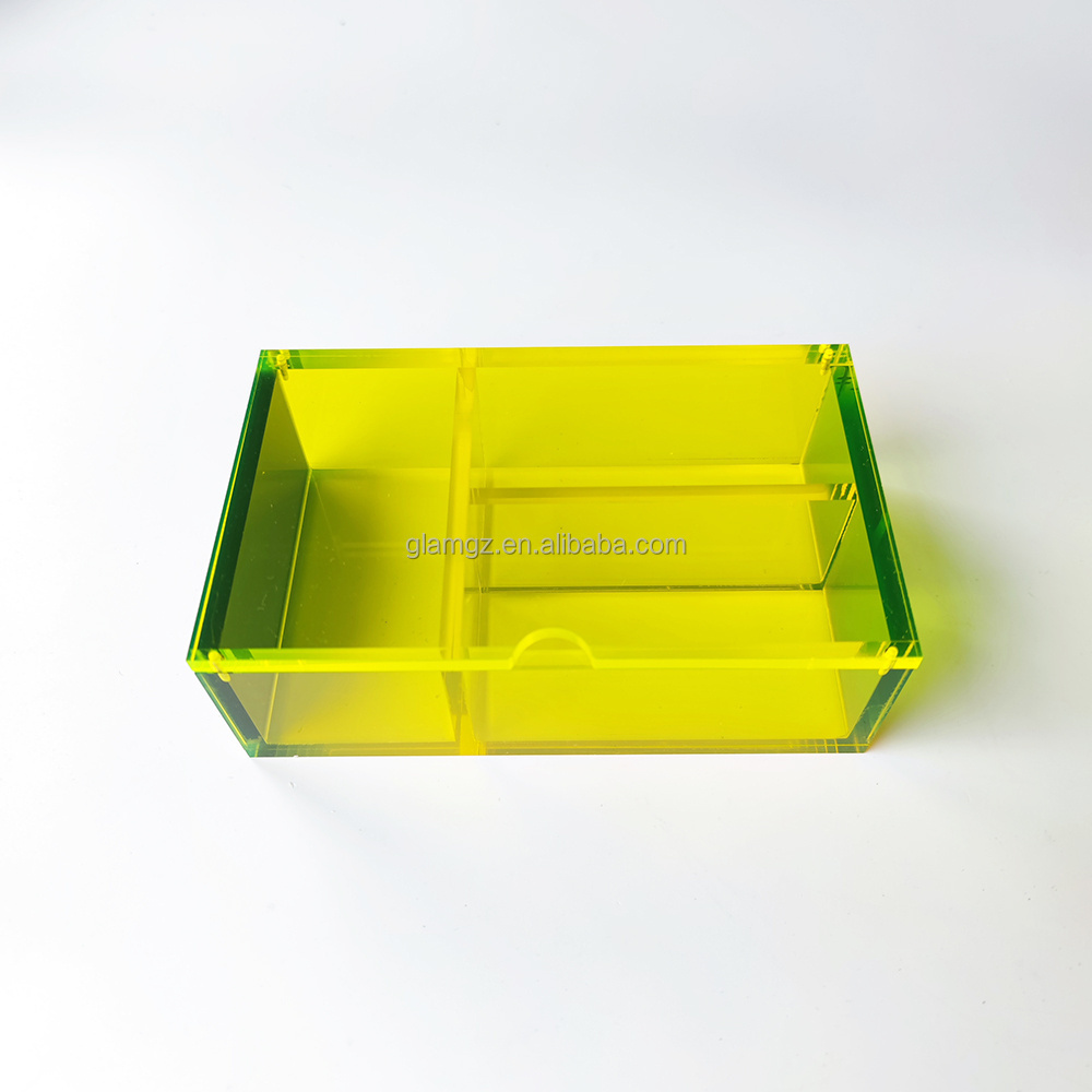 Wholesale Price Jewelry Pink Neon Orange Magnetic Lid Manufacturer Transparent Acrylic Organizer Clear Plastic Storage Boxes