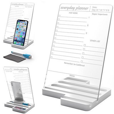 Transparent Acrylic Dry Erase Board for Desk to do list planner table memo board with 10 mm thickness Acrylic base stand Holder