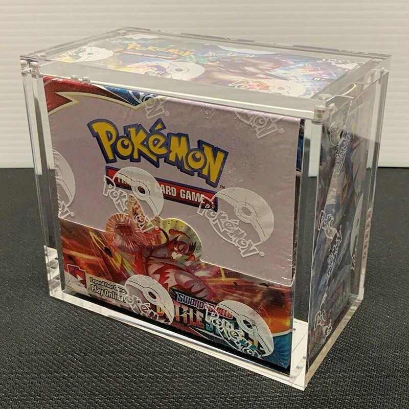 Clear Lucite Square Acrylic Shelves Funko Pop Protector Display Pokemon Cards Booster Box 1000pcs