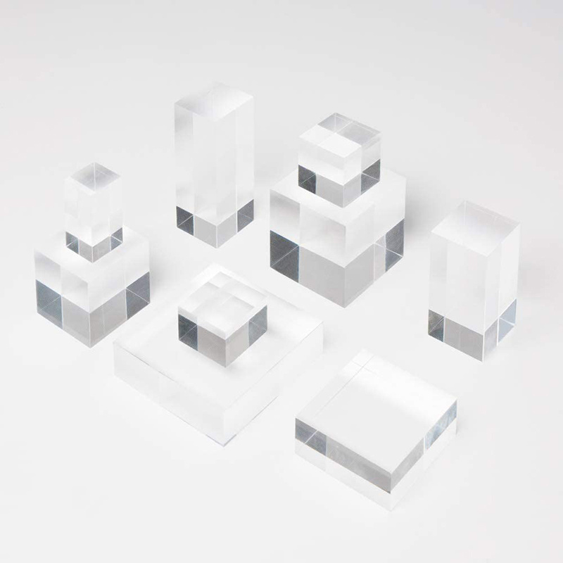 High Polished Clear Square Solid Import Acrylic Blocks Display Base Stamp Block Lucite Perspex Block