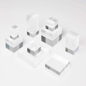 High Polished Clear Square Solid Import Acrylic Blocks Display Base Stamp Block Lucite Perspex Block