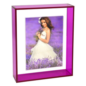 Wholesale Transparent Double Sided Glass And Acrylic Floating Rustic Wooden Photo Wood Picture Frame