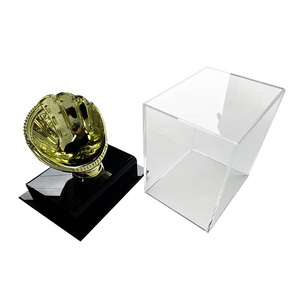 Acrylic Gold Glove Baseball Stand Holder Rectangle Acrylic Baseball Display Case