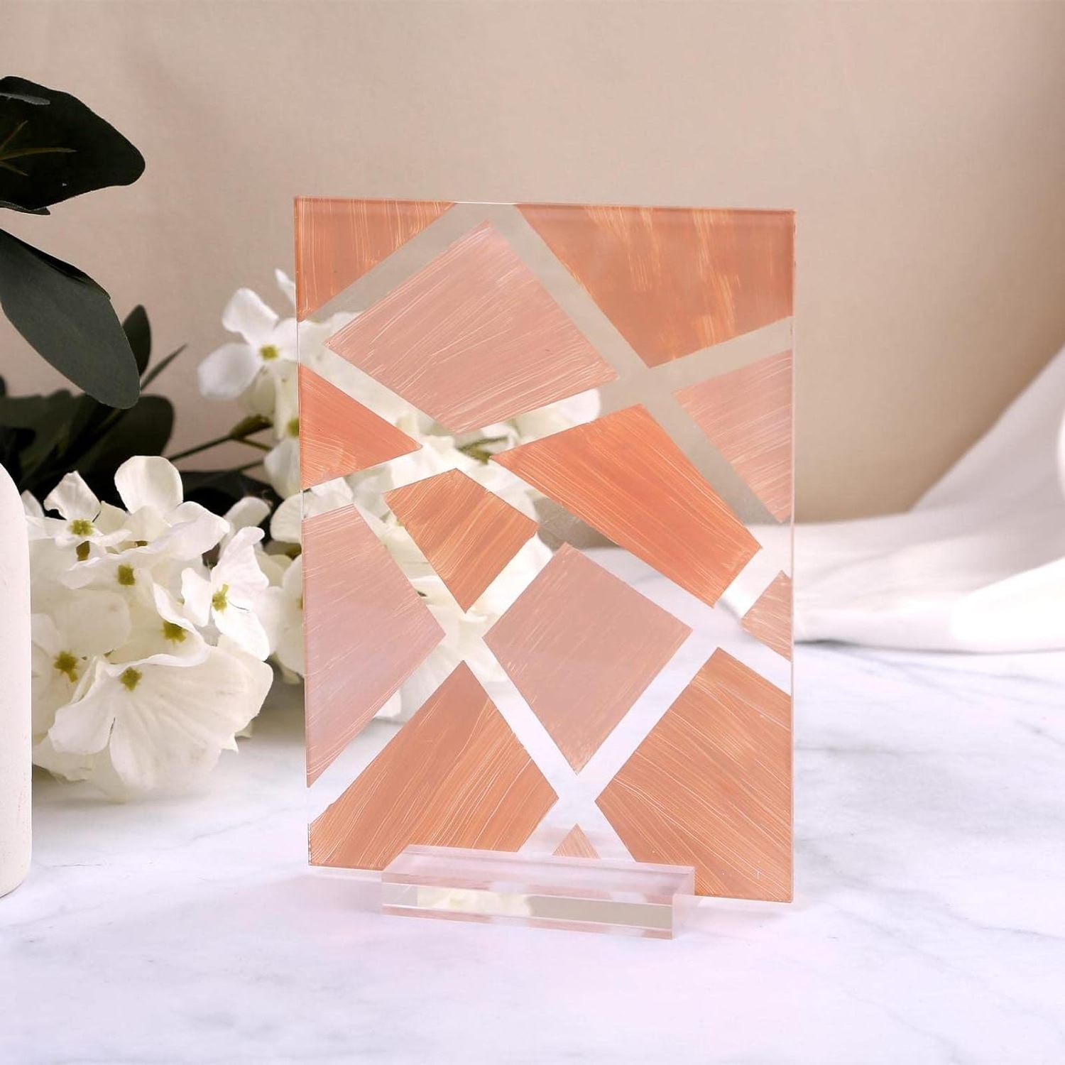 Customized Lucite Wedding Table Number Sign Holder Clear Acrylic Stand