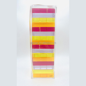 New Arrival Modern Acrylic Lucite Tumble Tower Stacking Game Sculpture Decoration