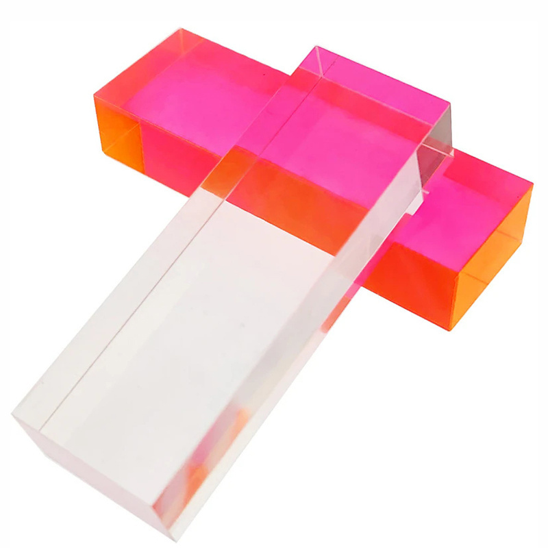 Solid Acrylic Perspex Block Riser Custom Neon Acrylic Lucite Display Stand