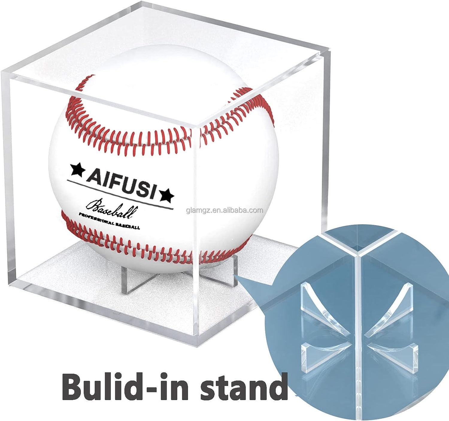 Transparent Display  for Official Size 8cm Acrylic Baseball Box