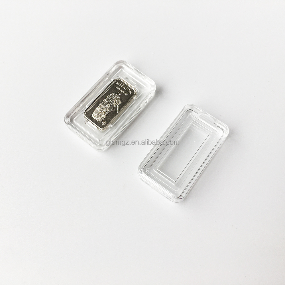 Clear Acrylic Capsule Case to Fit 1 Gram 5g 10g Gold Silver Bullion Bars