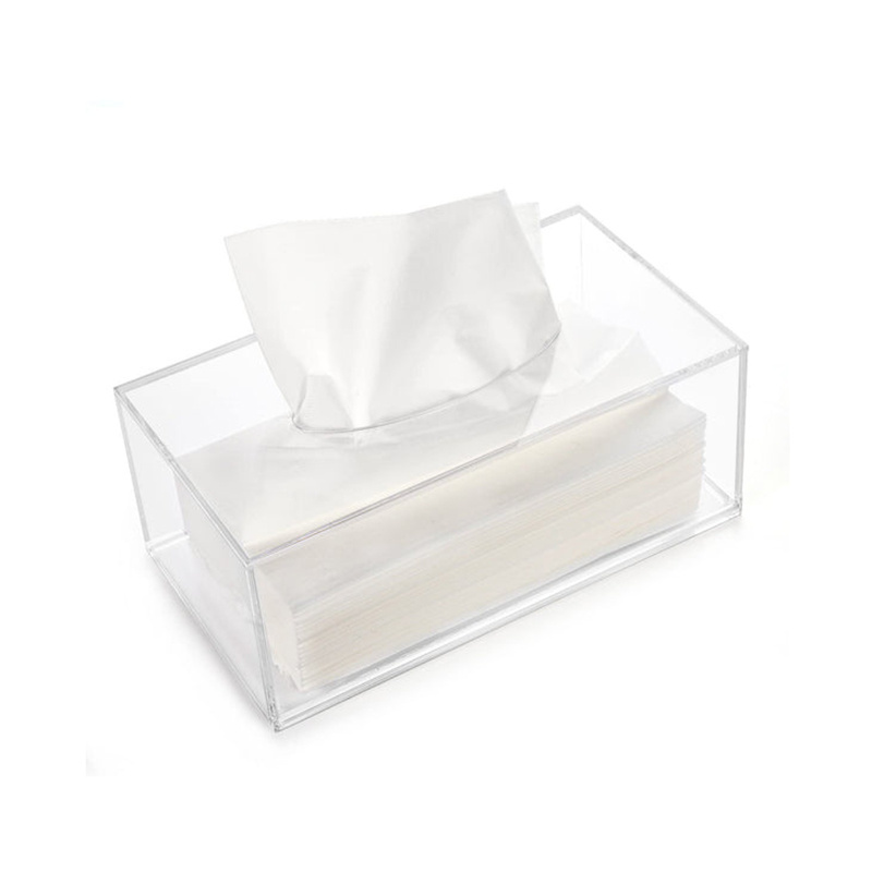 Acrylic Tissue Box Cover Clear Napkin Box Hand Towel Dispenser Tissue Cover for Table Bathroom Bedroom