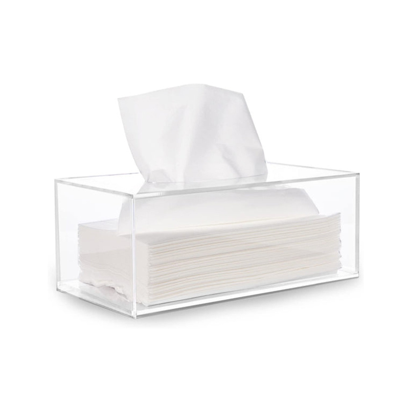 Acrylic Tissue Box Cover Clear Napkin Box Hand Towel Dispenser Tissue Cover for Table Bathroom Bedroom