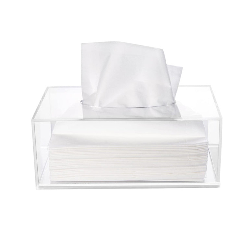 Acrylic Tissue Box Cover Clear Napkin Box Hand Towel Dispenser Tissue Cover for Table Bathroom Bedroom