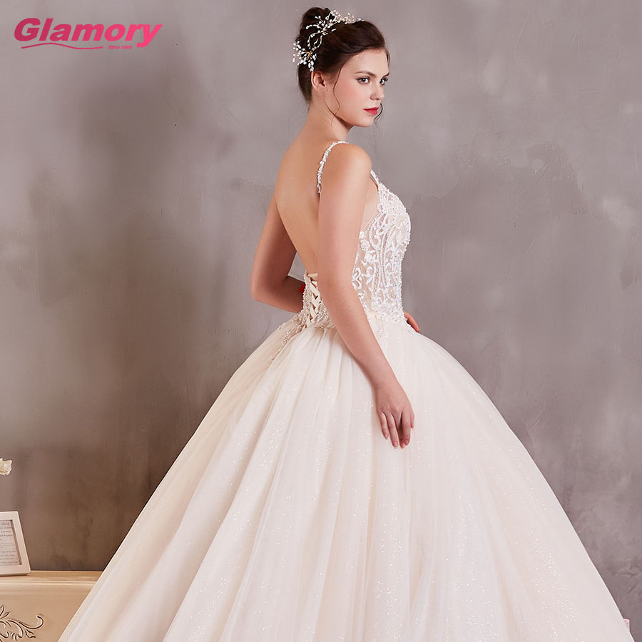 Luxury Crystal Dresses Turkey Istanbul Long Tail Ball Gown Wedding Dress For Women