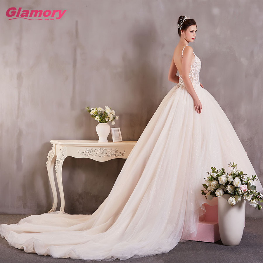 Luxury Crystal Dresses Turkey Istanbul Long Tail Ball Gown Wedding Dress For Women