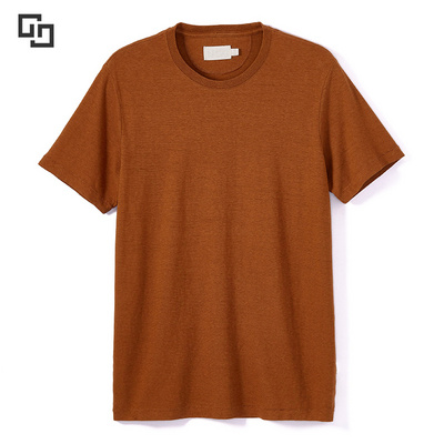 Short Sleeve Crew Neck Shirts Wholesale Blank Solid Custom Men 55% Hemp 45% Organic Cotton T-Shirt