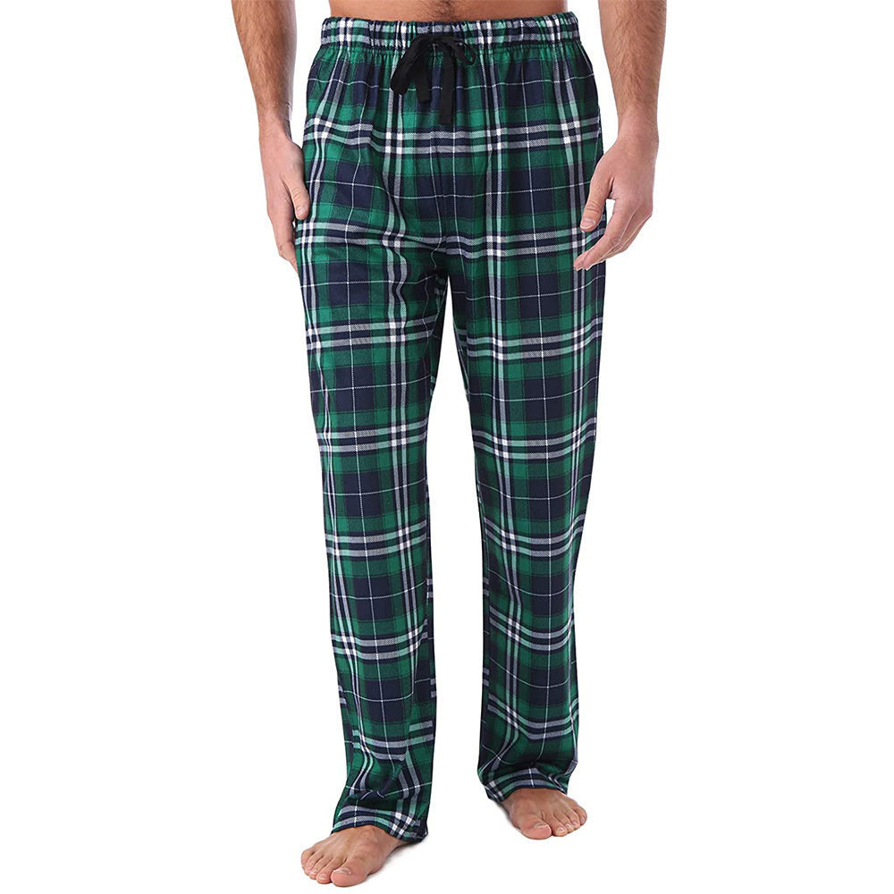 Wholesale Flannel Mens Pajama Pants Custom Cotton Plaid Bamboo Pajama Pants Men's Sleepwear