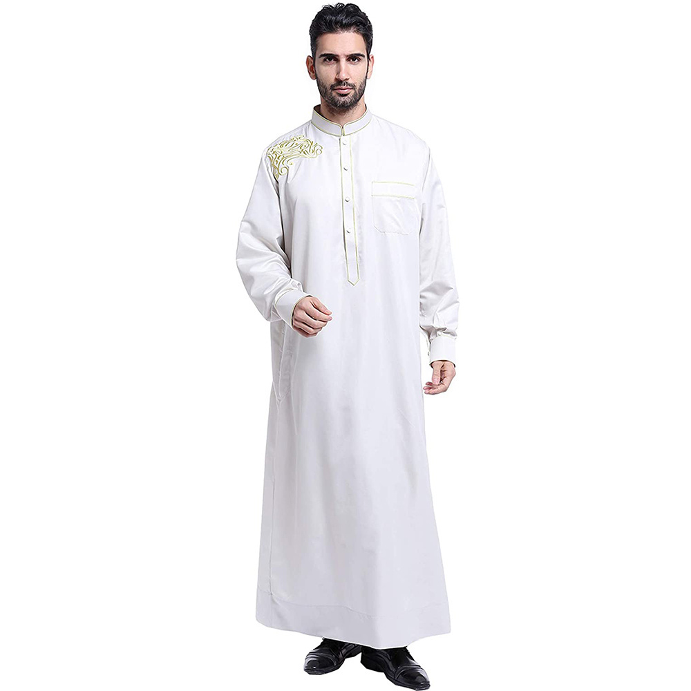 Custom Men's Al Aseel Thobe Saudi Long Sleeves Arab Muslim Wear Robe