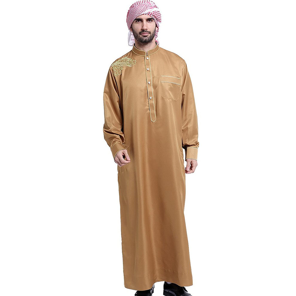 Custom Men's Al Aseel Thobe Saudi Long Sleeves Arab Muslim Wear Robe