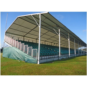 PVC-coated polyester fabrics roofed steel structure stadium bleacher seats