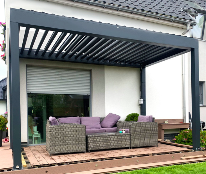 Garden Rainproof Pergola Outdoor Louver Roof