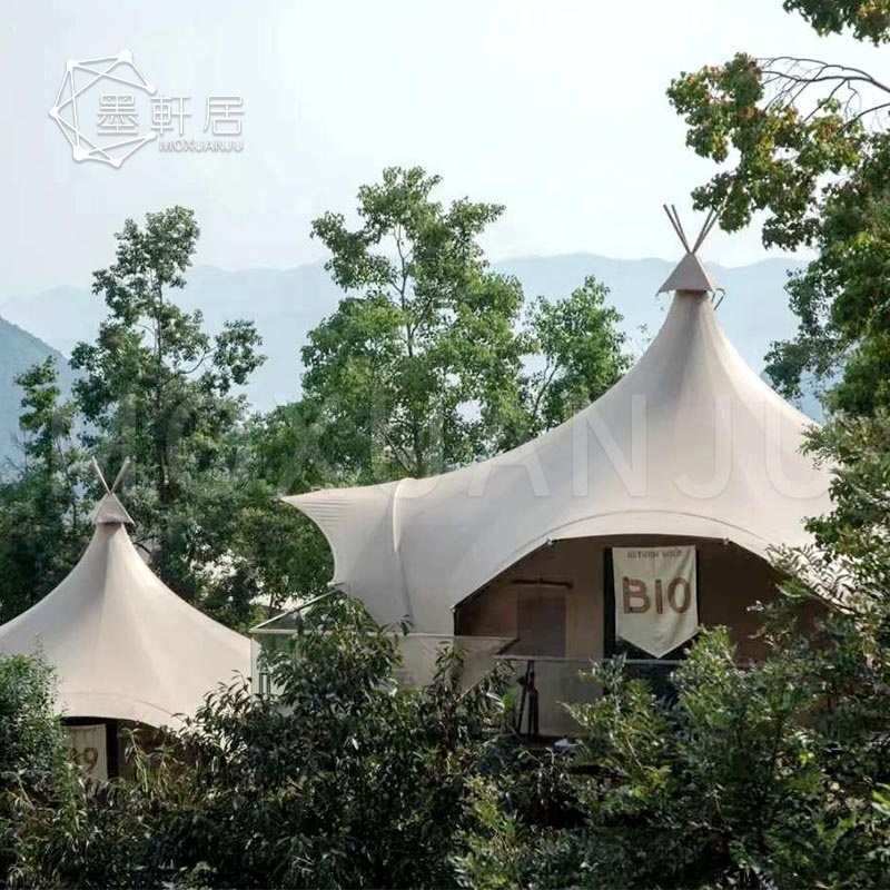 Luxury Hotel Resort Teepee Indian Glamping Pyramid Tent with Bathroom