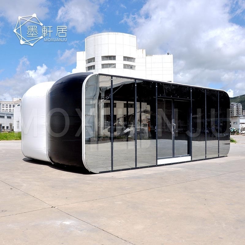 8M Luxury Glamping Box Hotel Tent Glass House Resort for Outdoor Shop Tent