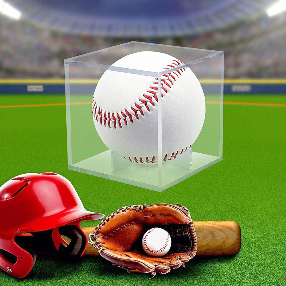 Baseball UV Protected Acrylic Cube Holder Clear Box Memorabilia Storage Sports Official Autograph Baseball Display Case