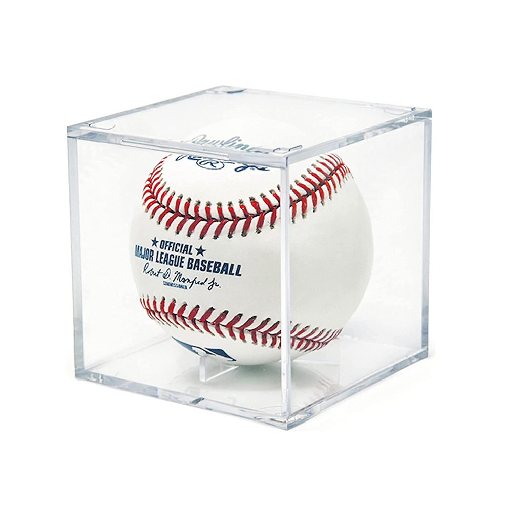 Baseball UV Protected Acrylic Cube Holder Clear Box Memorabilia Storage Sports Official Autograph Baseball Display Case