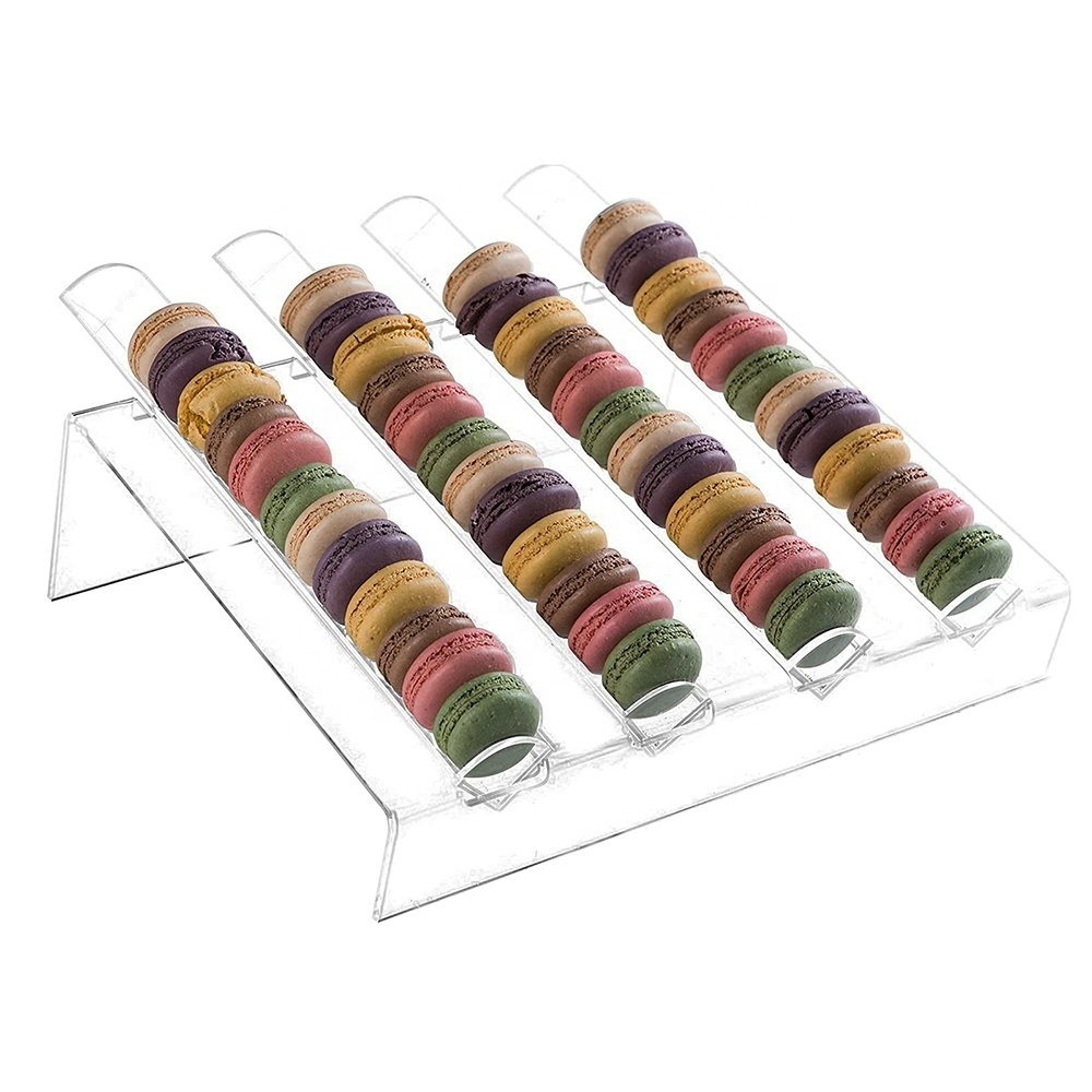 Easy Cleaning Macaron Display Tray Portable Acrylic Dessert Stand Exquisite Acrylic Macaron Stand