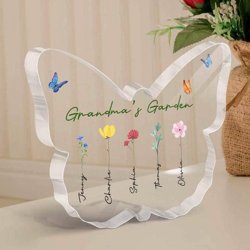 Gift For Family Members Clear Butterfly Shaped Acrylic Plaque