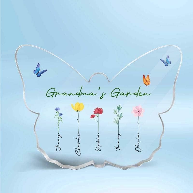 Gift For Family Members Clear Butterfly Shaped Acrylic Plaque