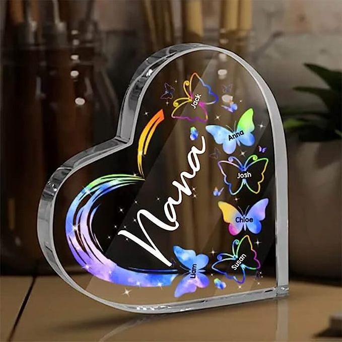 Wholesale Custom Birthday Gifts UV Printing Heart Shaped Acrylic Plaque