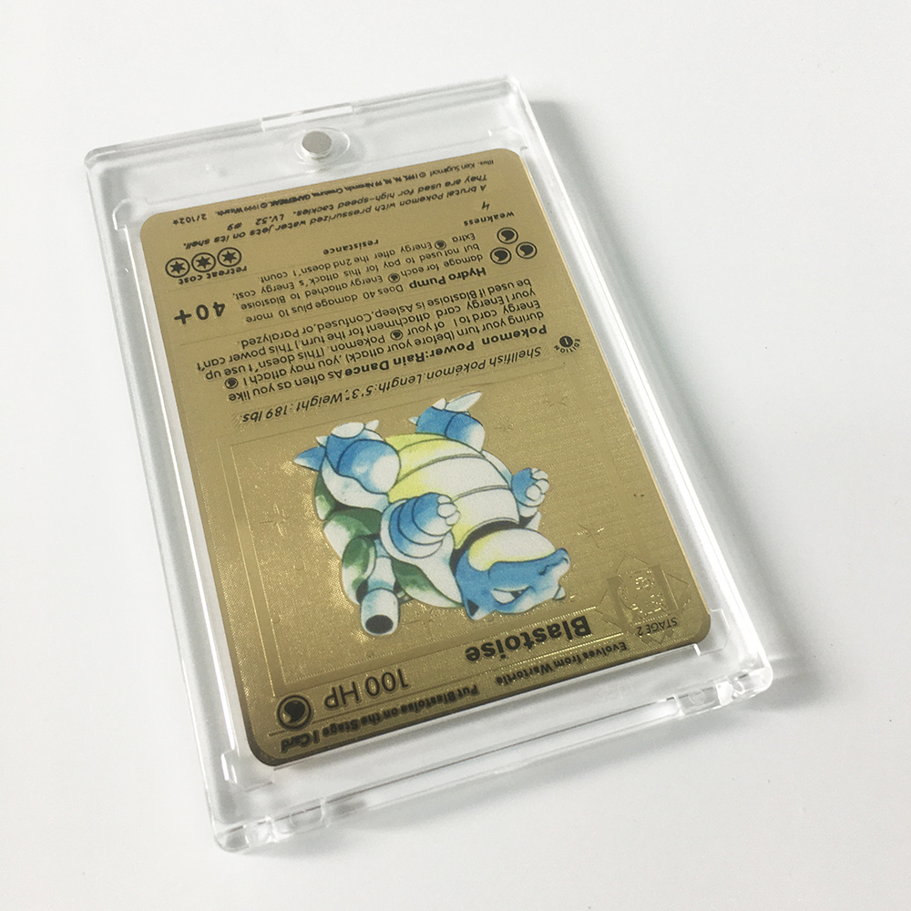 Clear plastic Deck box Trading card game pokemon display graded acrylic magnetic card frame