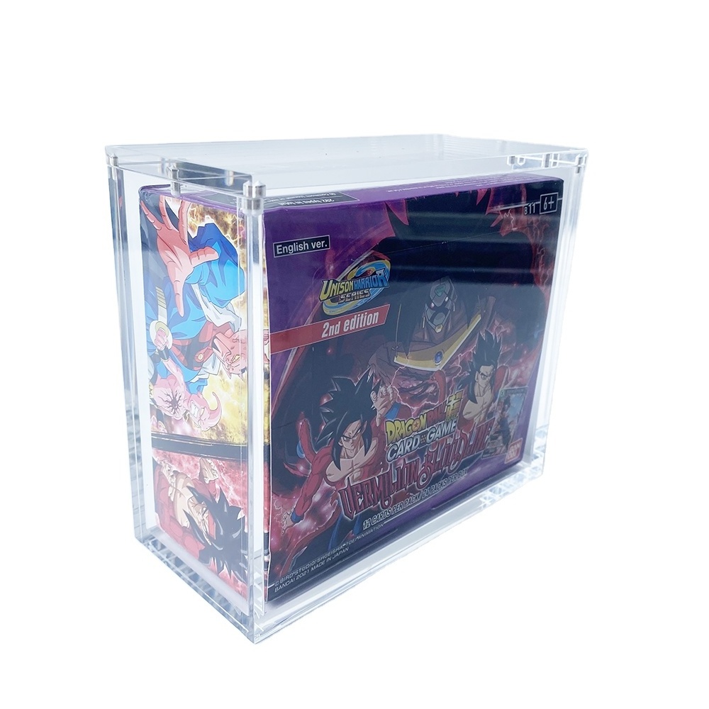 Wholesale acrylic Dragon Ball Display Case with Magetic Lid Japanese Pokemon tcg Booster Storage Box