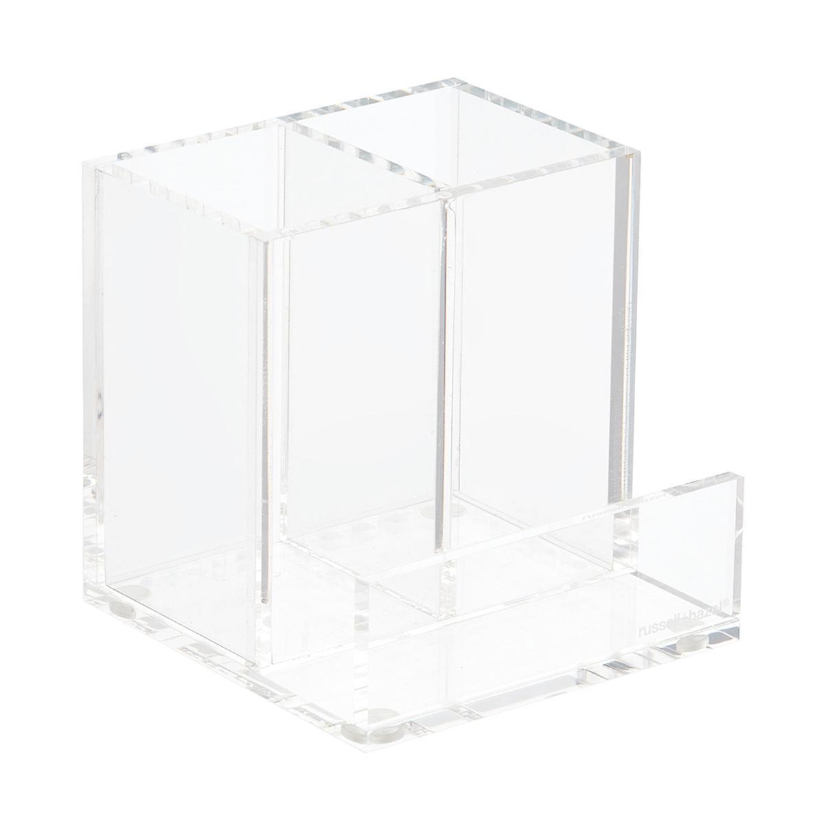 Easy Reach Counter Slanted Pen Cup Acrylic Pencil Holder Plexiglass Clear Pencil Organizer