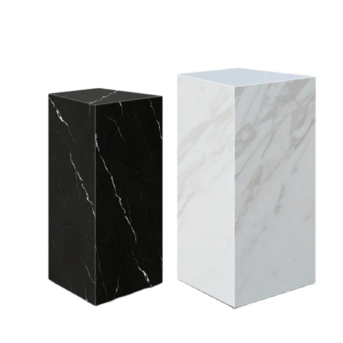 Low Price Wedding White Black Cuboid Holder Perspex Marble Pillar Acrylic Statue Figure Display Cube