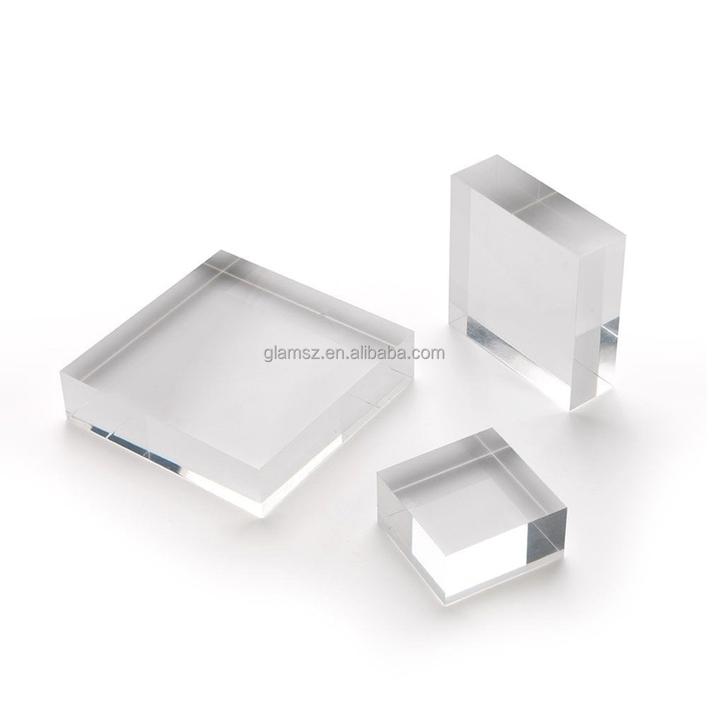 High Transparency Acrylic Finished Block Risers Clear Acrylic Solid Display Blocks