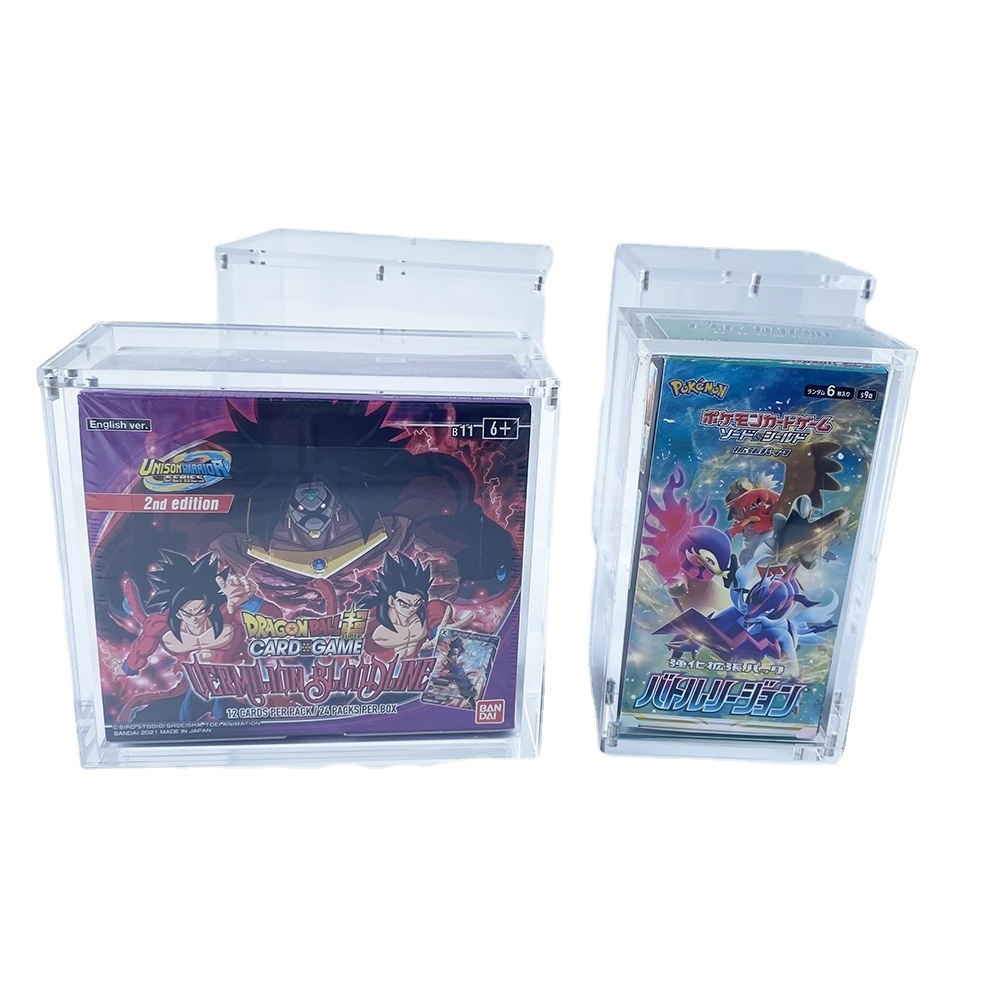 Wholesale acrylic Dragon Ball Display Case with Magetic Lid Japanese Pokemon tcg Booster Storage Box