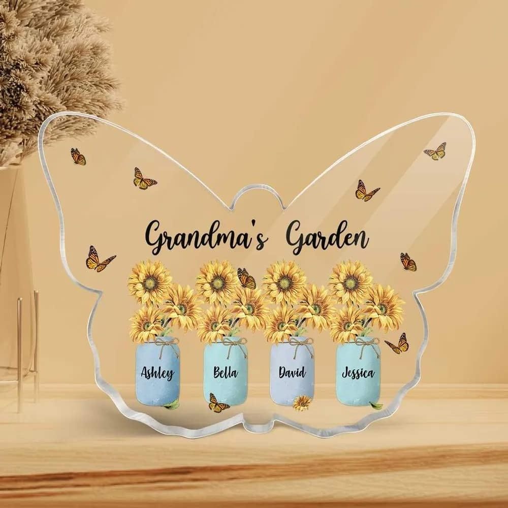 Gift For Family Members Clear Butterfly Shaped Acrylic Plaque