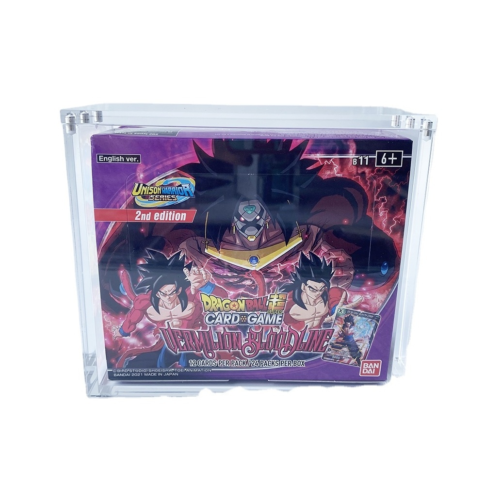 Wholesale acrylic Dragon Ball Display Case with Magetic Lid Japanese Pokemon tcg Booster Storage Box