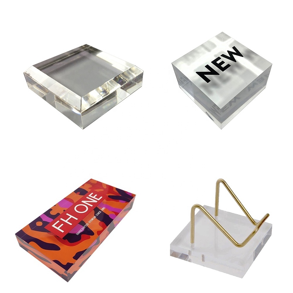 High Transparency Acrylic Finished Block Risers Clear Acrylic Solid Display Blocks