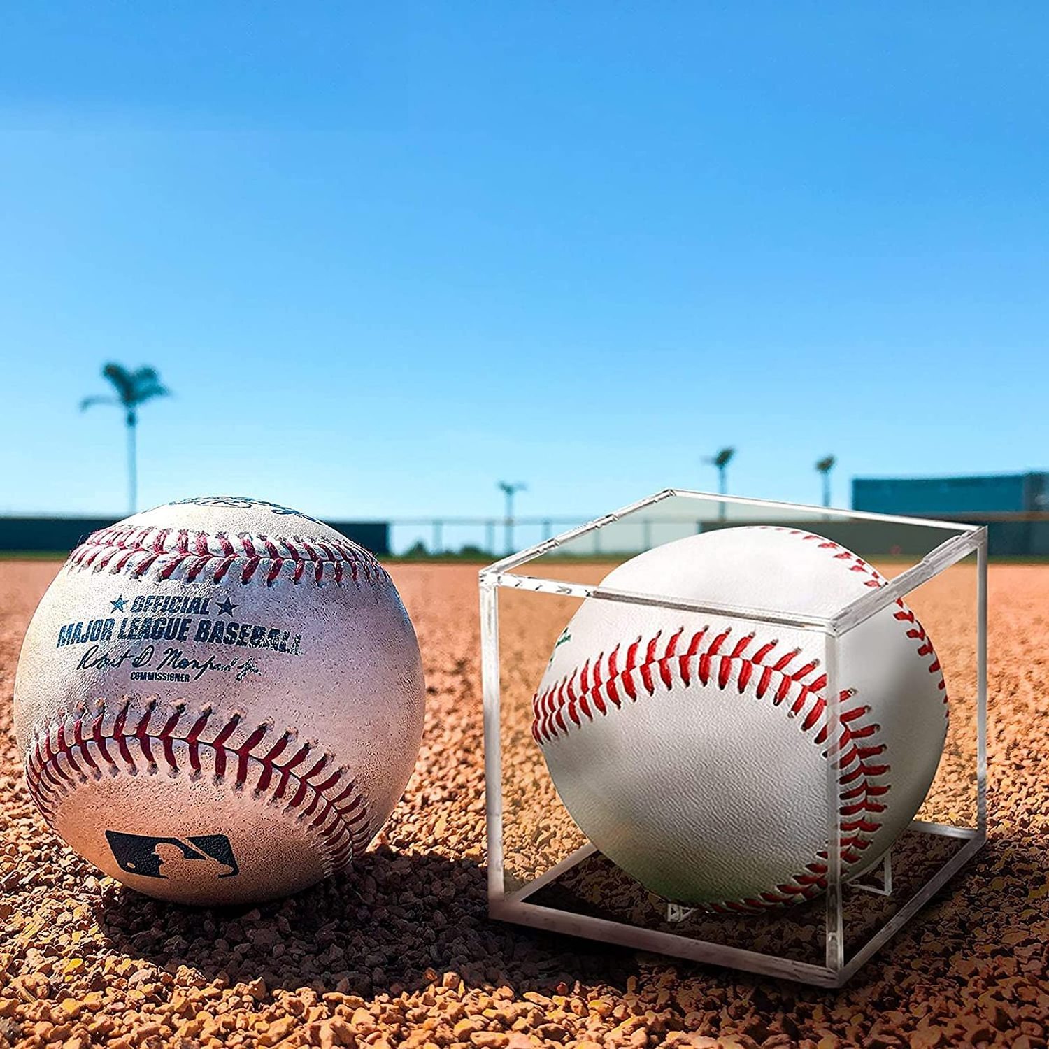 Acrylic Baseball Case for Display UV Protected Baseball Display Cube Autographed Clear Display Case Baseball