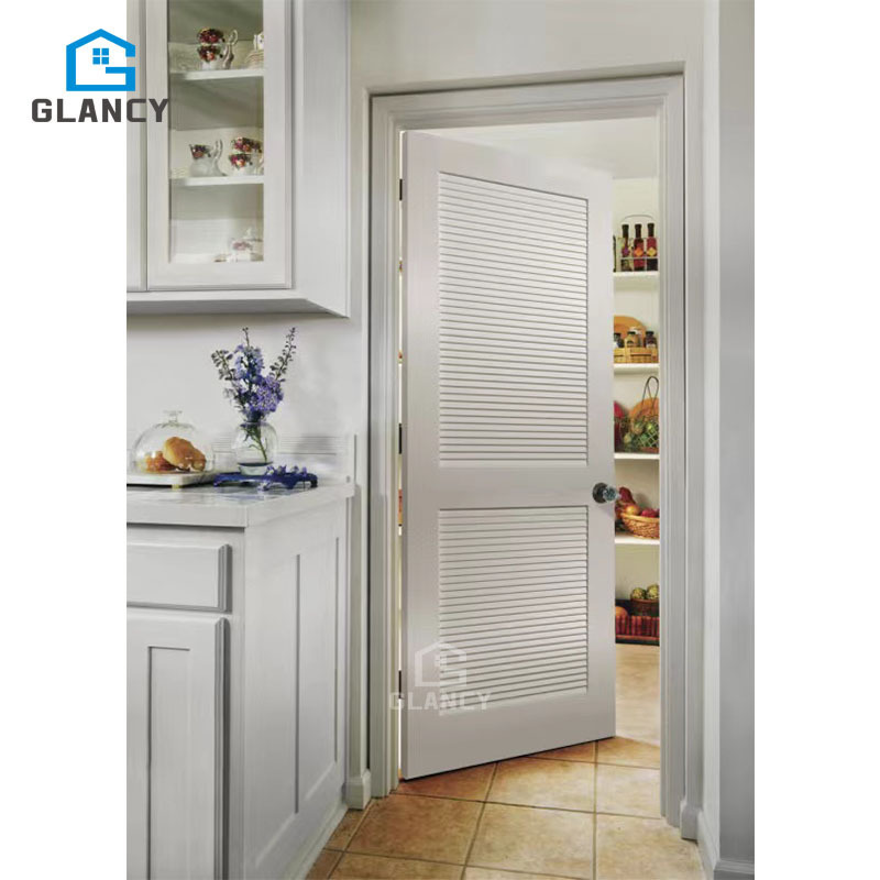 Customized Modern Design High Quality  Exterior Wooden Adjusted Layers Shutter Door With Fixed Layer Wood Louver Door