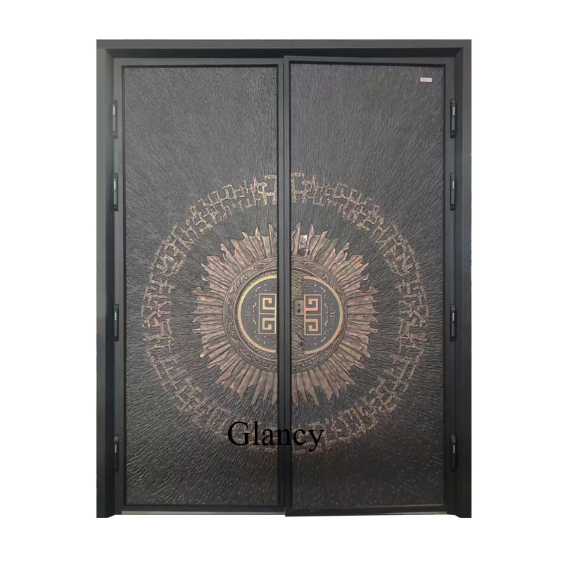 Italian Anti Theft Armored Residential Security Door Stainless Stainless Steel  Panel Door Home Double Entry Door