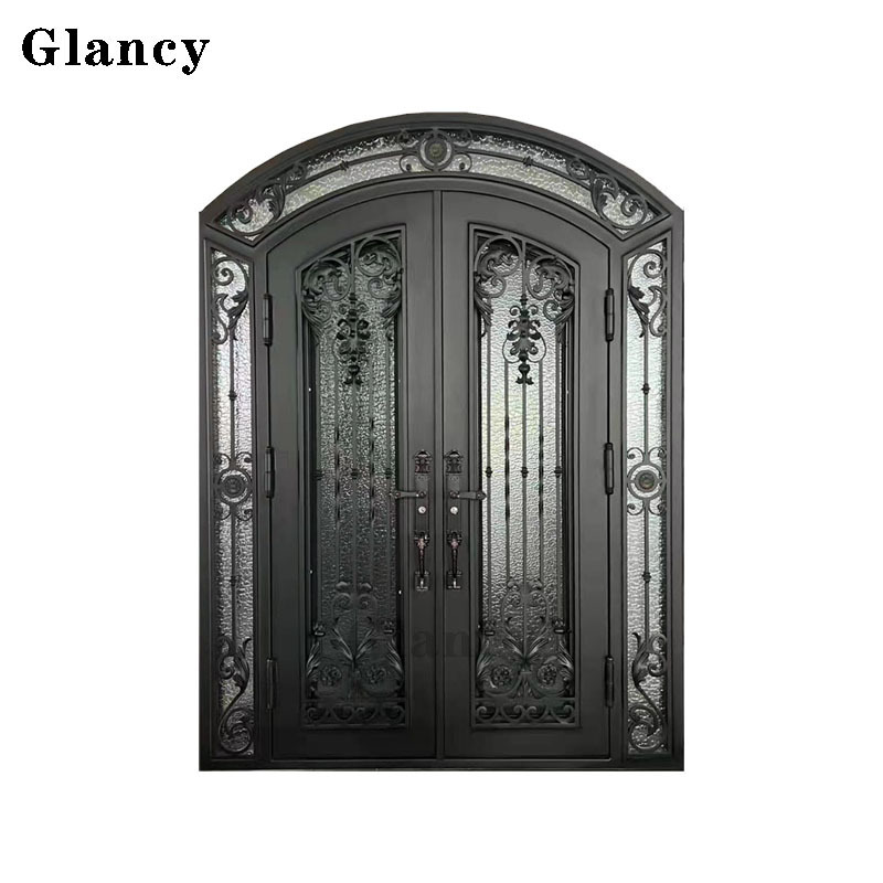 Modern Design  Wrought Iron Villa Front Door Security for Apartment and Home  High Quality Wrought Iron Door